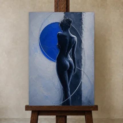 Premium Wall Art Dikey Html Edition – NUDE0826045 displayed on a studio easel