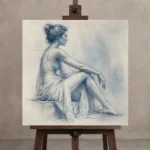 Premium Wall Art Kare Html Edition – NUDE0826050 displayed on a studio easel