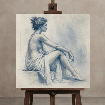 Premium Wall Art Kare Html Edition – NUDE0826050 displayed on a studio easel