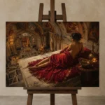 Premium Wall Art Yatay Html Edition – NUDE0826056 displayed on a studio easel
