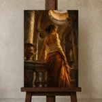 Premium Wall Art Dikey Html Edition – NUDE0826058 displayed on a studio easel