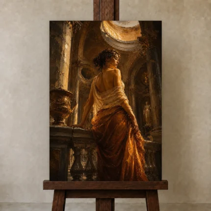 Premium Wall Art Dikey Html Edition – NUDE0826058 displayed on a studio easel