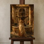 Premium Wall Art Dikey Html Edition – NUDE0826060 displayed on a studio easel