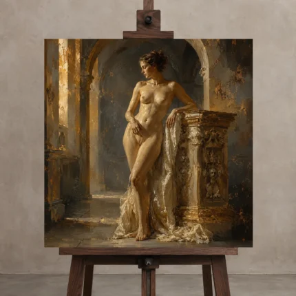 Premium Wall Art Kare Html Edition – NUDE0826061 displayed on a studio easel