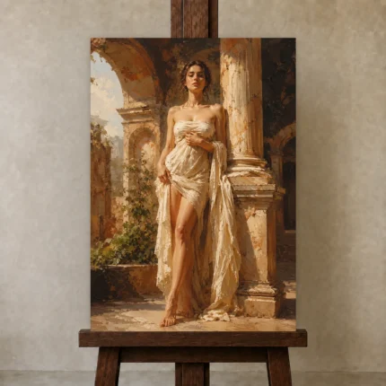 Premium Wall Art Dikey Html Edition – NUDE0826064 displayed on a studio easel
