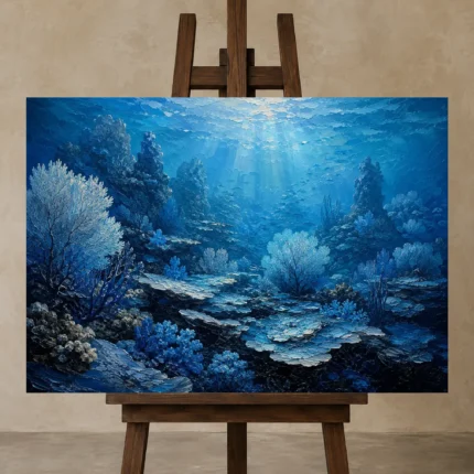 Premium Wall Art Yatay Html Edition – UNDERWATER2806001 displayed on a studio easel