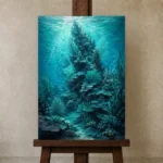 Premium Wall Art Dikey Html Edition – UNDERWATER2806004 displayed on a studio easel