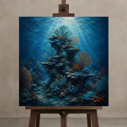 Premium Wall Art Kare Html Edition – UNDERWATER2806007 displayed on a studio easel