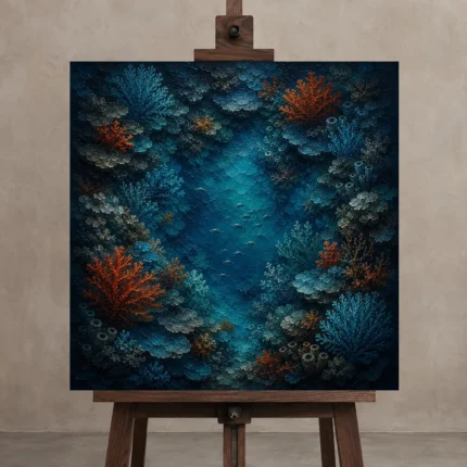 Premium Wall Art Kare Html Edition – UNDERWATER2806009 displayed on a studio easel