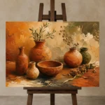 Premium Wall Art Yatay Html Edition – WABISABI2806001 displayed on a studio easel