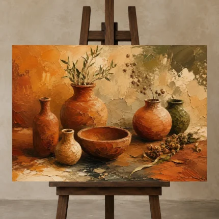 Premium Wall Art Yatay Html Edition – WABISABI2806001 displayed on a studio easel