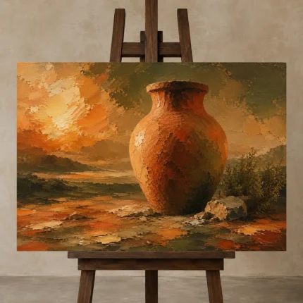 Premium Wall Art Yatay Html Edition – WABISABI2806003 displayed on a studio easel