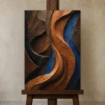 Premium Wall Art Dikey Html Edition – WABISABI2806006 displayed on a studio easel