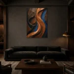 Premium Wall Art Dikey Html Edition – WABISABI2806006 shown in a warm modern interior