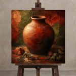 Premium Wall Art Kare Html Edition – WABISABI2806007 displayed on a studio easel