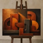 Premium Wall Art Yatay Html Edition – WABISABI2806010 displayed on a studio easel