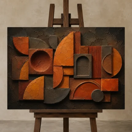 Premium Wall Art Yatay Html Edition – WABISABI2806011 displayed on a studio easel