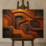 Premium Wall Art Yatay Html Edition – WABISABI2806012 displayed on a studio easel