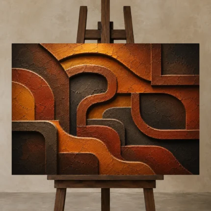 Premium Wall Art Yatay Html Edition – WABISABI2806012 displayed on a studio easel