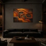 Premium Wall Art Yatay Html Edition – WABISABI2806012 shown in a warm modern interior