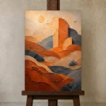 Premium Wall Art Dikey Html Edition – WABISABI2806013 displayed on a studio easel