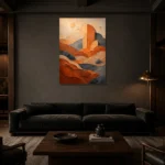 Premium Wall Art Dikey Html Edition – WABISABI2806013 shown in a warm modern interior