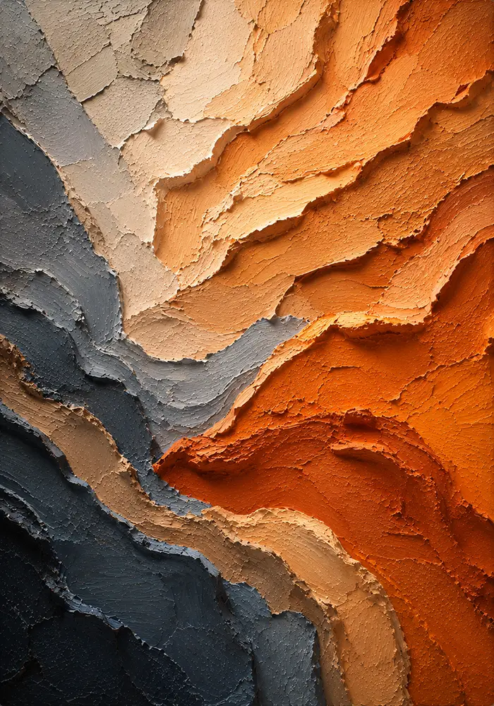 Golden Strata Earth Tone Canvas Art Apricot Modern Art Print