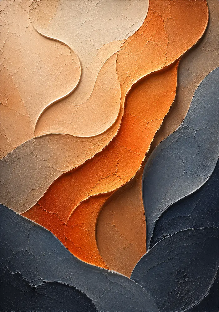 Desert Veil Earth Tone Canvas Art Apricot Modern Art Print