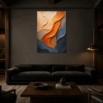 Premium Wall Art Dikey Html Edition – WABISABI2806015 shown in a warm modern interior