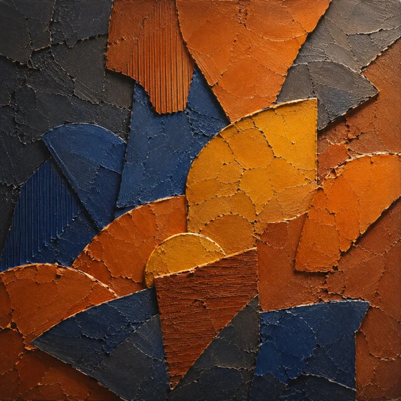 Golden Rift Abstract Art Earth Ochre & Navy Art Print