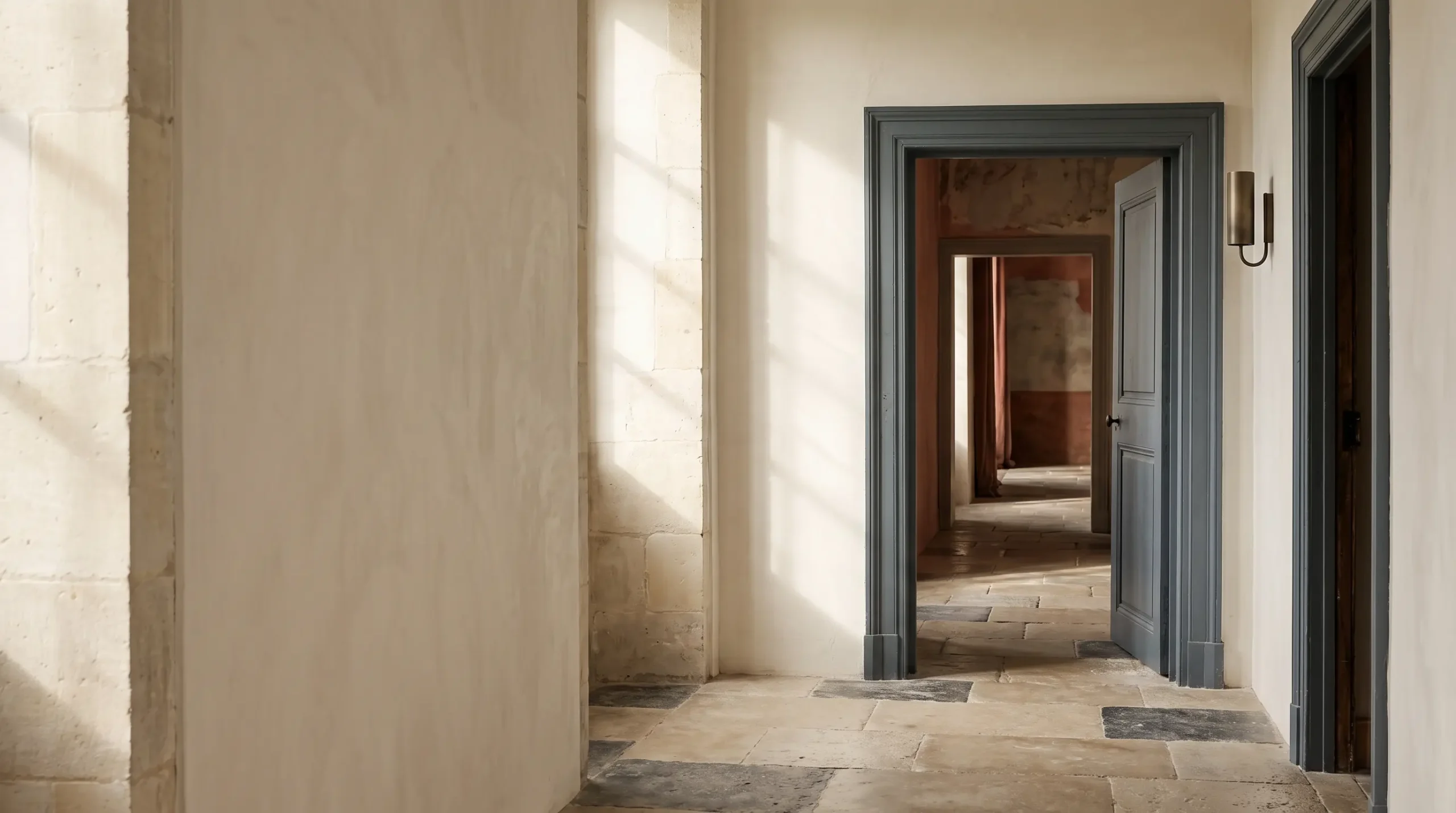 Why we remember places by color through warm architectural tones, textured walls, and atmospheric interior light