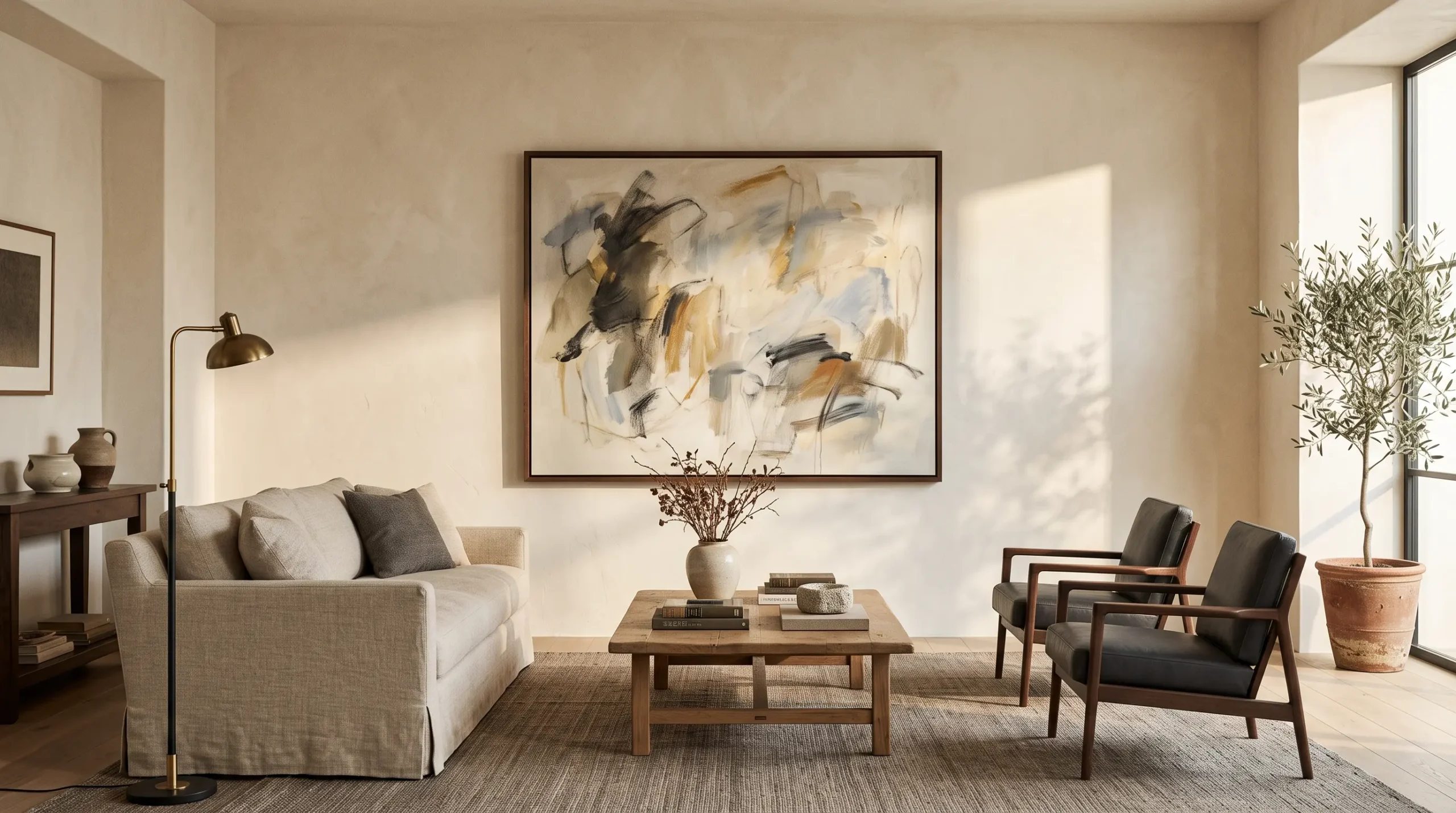 Premium Wall Art displayed in a refined gallery-inspired interior with warm natural light