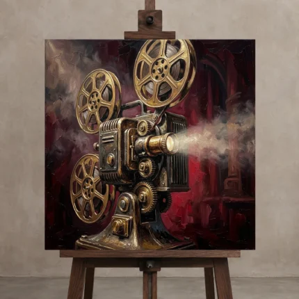 Premium Wall Art Kare Html Edition – CINEMAGARA2806017 displayed on a studio easel