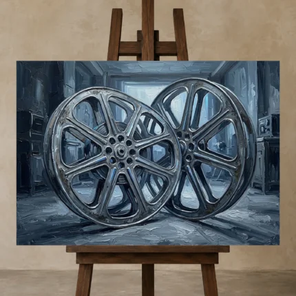 Premium Wall Art Yatay Html Edition – CINEMAGARA2806019 displayed on a studio easel
