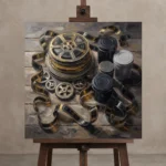 Premium Wall Art Kare Html Edition – CINEMAGARA2806026 displayed on a studio easel