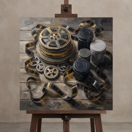 Premium Wall Art Kare Html Edition – CINEMAGARA2806026 displayed on a studio easel