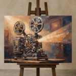 Premium Wall Art Yatay Html Edition – CINEMAGARA2806029 displayed on a studio easel
