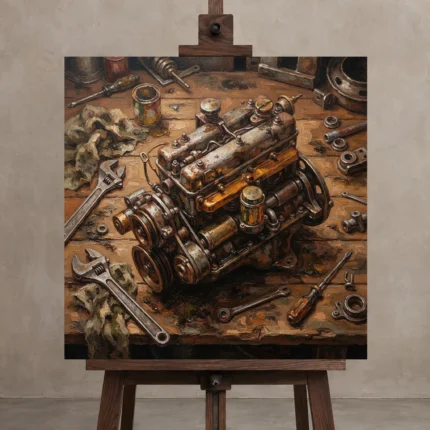 Premium Wall Art Kare Html Edition – CINEMAGARA2806080 displayed on a studio easel
