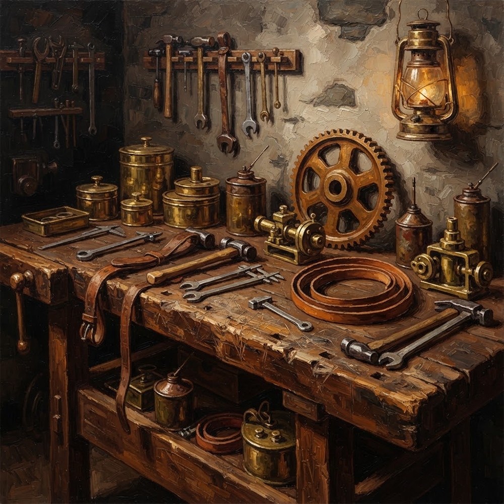 Artisan Legacy Old World Garage Wall Art Honey Bronze Art Print