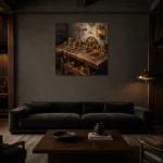 Premium Wall Art Kare Html Edition – CINEMAGARA2806088 shown in a warm modern interior
