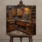 Premium Wall Art Kare Html Edition – CINEMAGARA2806090 displayed on a studio easel