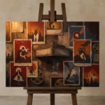 Premium Wall Art Yatay Html Edition – CINEMAGARA2806091 displayed on a studio easel