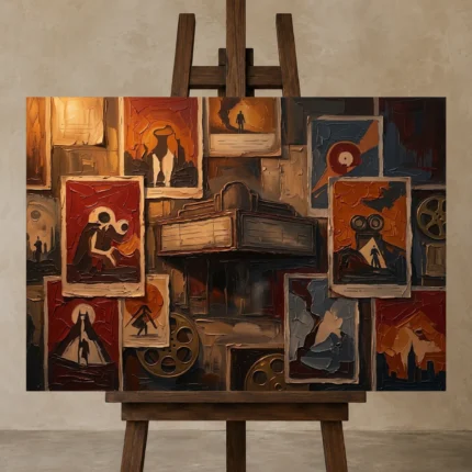Premium Wall Art Yatay Html Edition – CINEMAGARA2806091 displayed on a studio easel