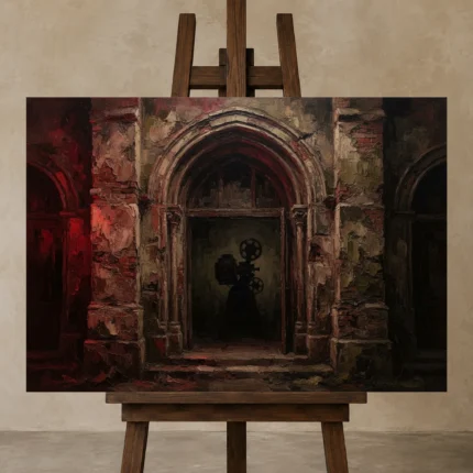Premium Wall Art Yatay Html Edition – CINEMAGARA2806109 displayed on a studio easel