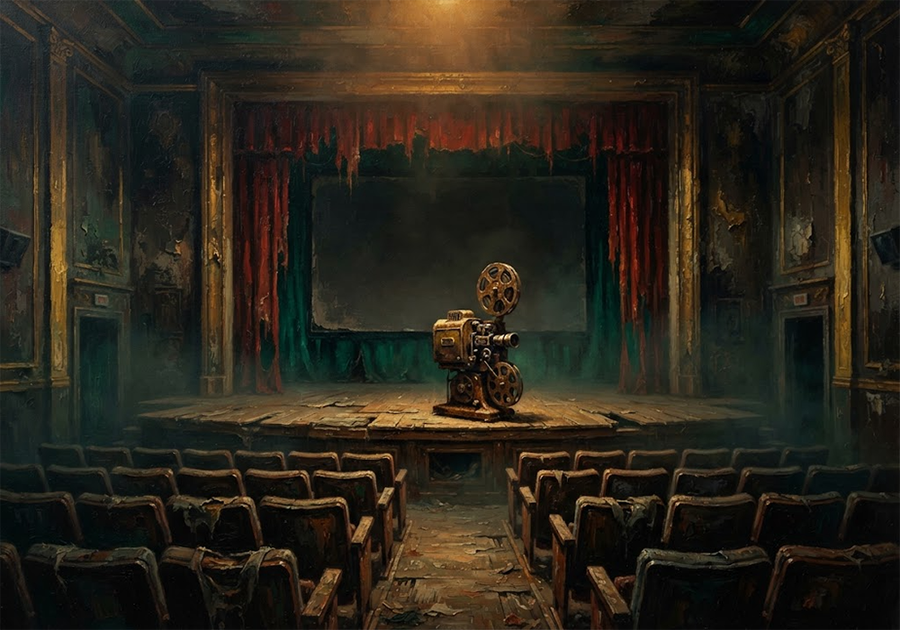 Emerald Dread Horror Movie Canvas Art Amber & Emerald Art Print