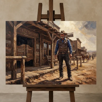 Premium Wall Art Yatay Html Edition – CINEMAGARA2806128 displayed on a studio easel