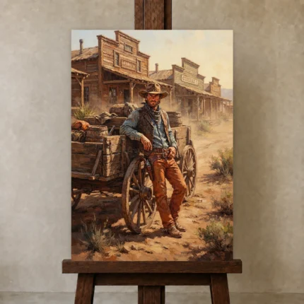 Premium Wall Art Dikey Html Edition – CINEMAGARA2806130 displayed on a studio easel