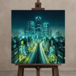 Premium Wall Art Kare Html Edition – CINEMATICNW2124 displayed on a studio easel