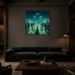 Premium Wall Art Kare Html Edition – CINEMATICNW2124 shown in a warm modern interior