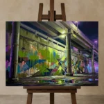 Premium Wall Art Yatay Html Edition – CINEMATICNW2132 displayed on a studio easel